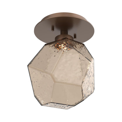 Gem LED Ceiling / Wall Light in Burnished Bronze/Bronze Blown Glass.