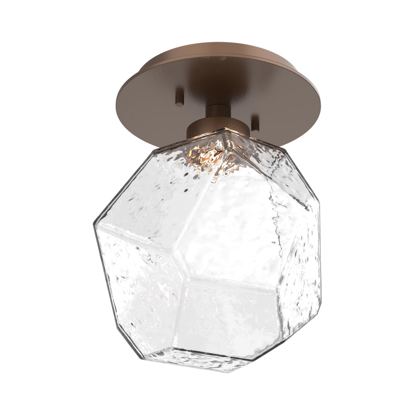 Gem LED Ceiling / Wall Light in Burnished Bronze/Clear Blown Glass.