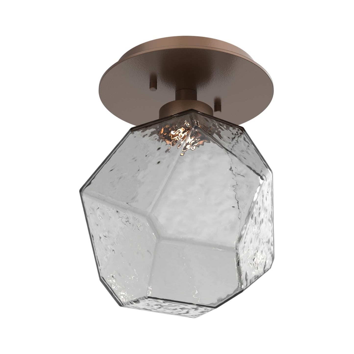 Gem LED Ceiling / Wall Light in Burnished Bronze/Smoke Blown Glass.