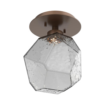Gem LED Ceiling / Wall Light in Burnished Bronze/Smoke Blown Glass.