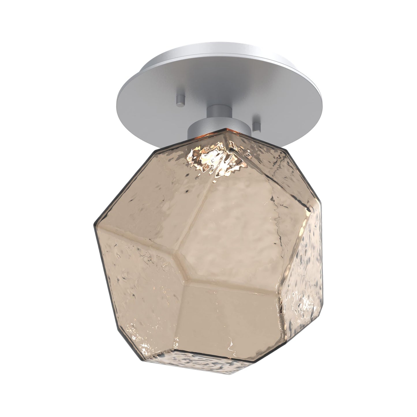 Gem LED Ceiling / Wall Light in Classic Silver/Bronze Blown Glass.