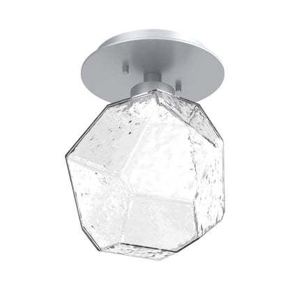 Gem LED Ceiling / Wall Light in Classic Silver/Clear Blown Glass.