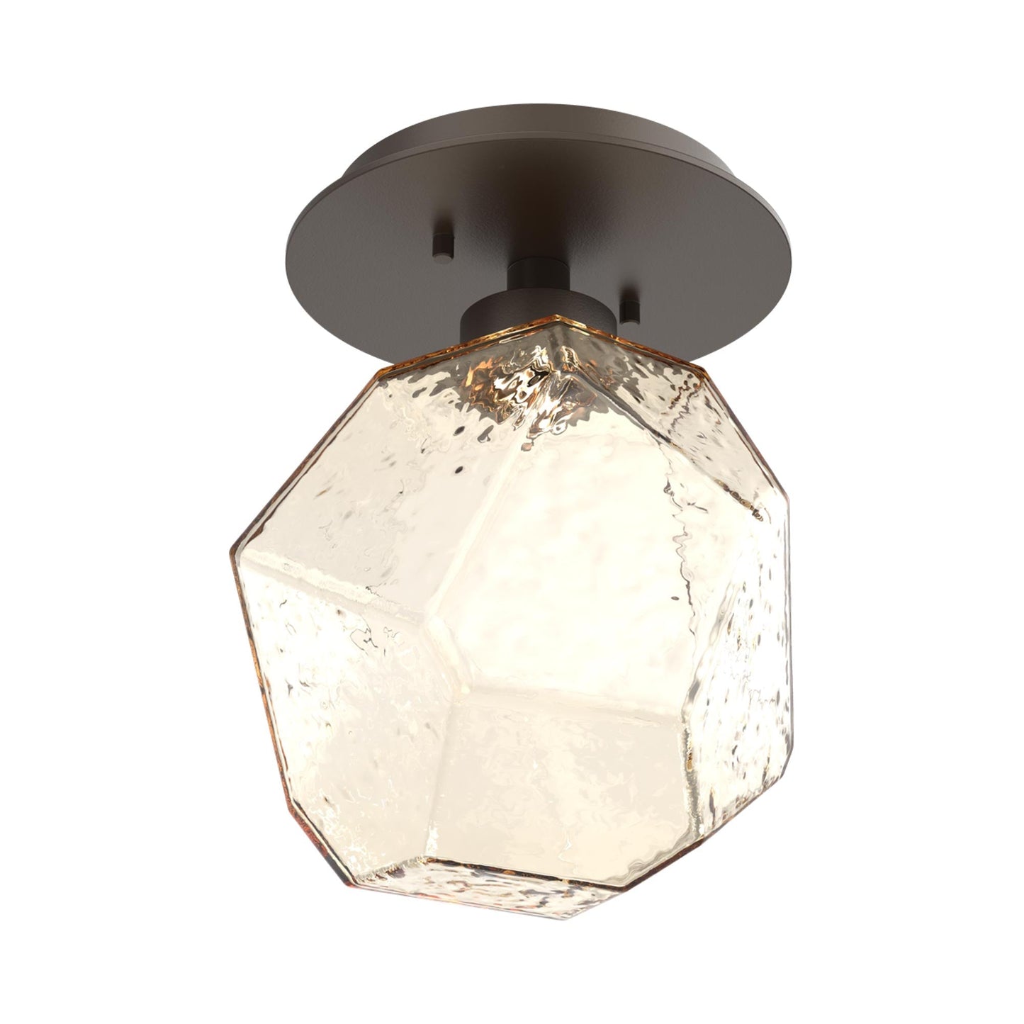 Gem LED Ceiling / Wall Light in Flat Bronze/Amber Blown Glass.