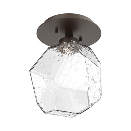 Gem LED Ceiling / Wall Light in Flat Bronze/Clear Blown Glass.