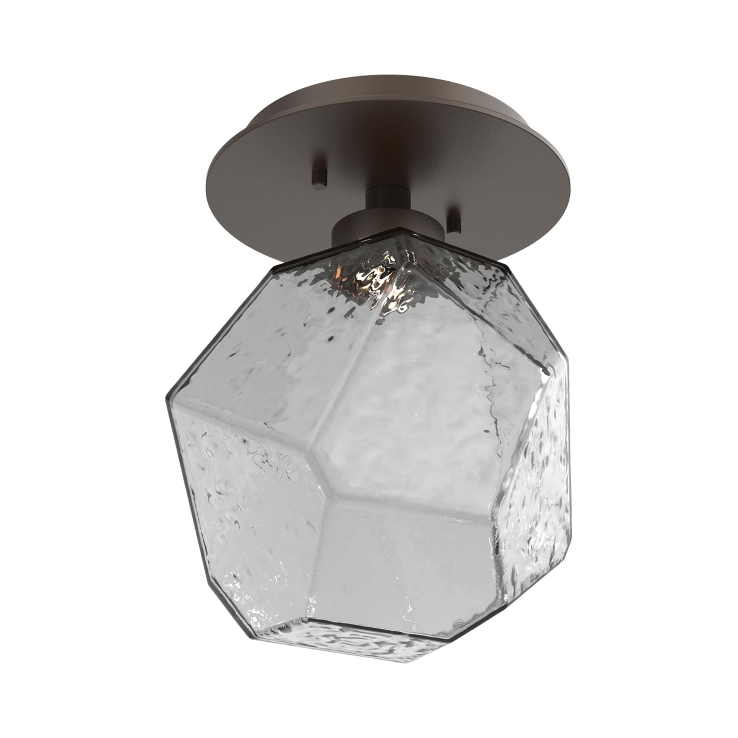Gem LED Ceiling / Wall Light in Flat Bronze/Smoke Blown Glass.