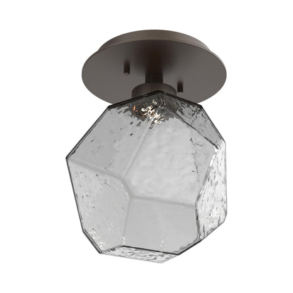 Gem LED Ceiling / Wall Light in Flat Bronze/Smoke Blown Glass.
