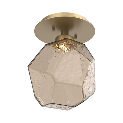 Gem LED Ceiling / Wall Light in Gilded Brass/Bronze Blown Glass.