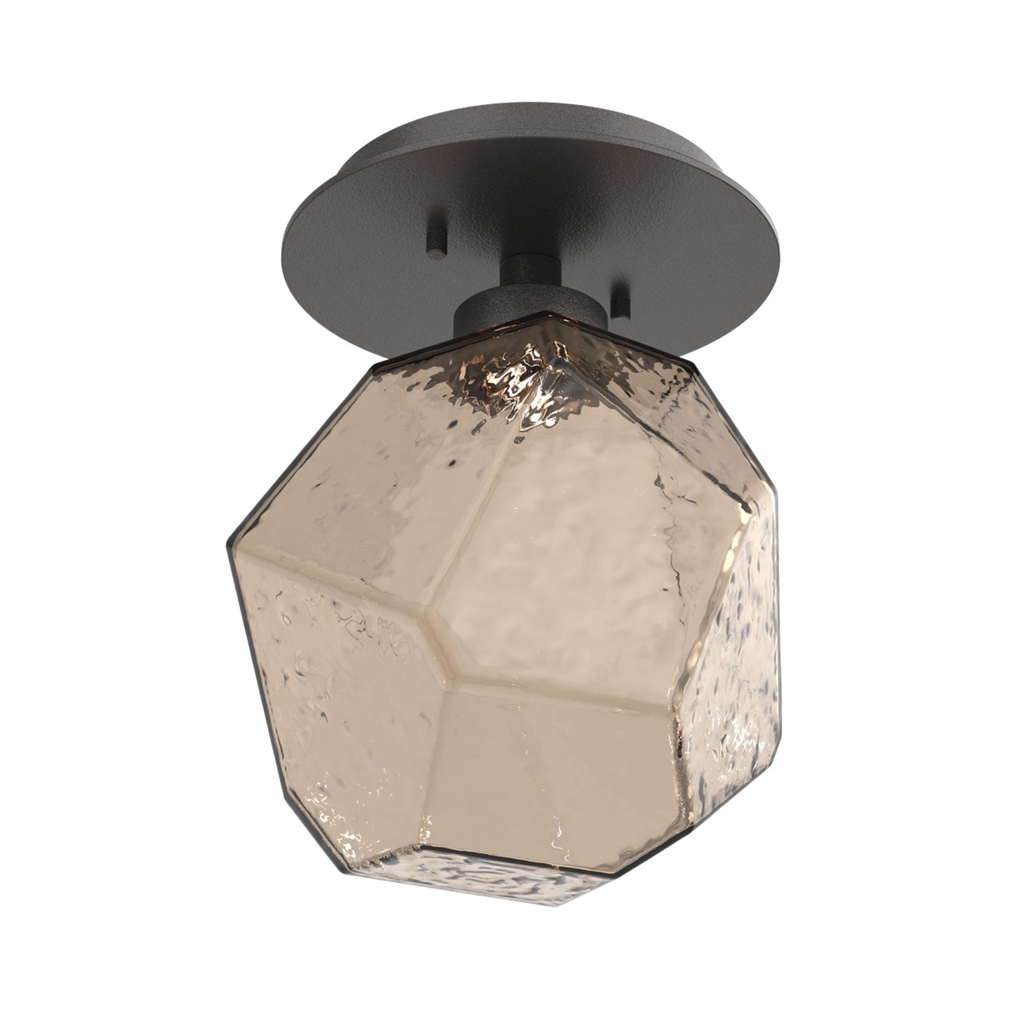 Gem LED Ceiling / Wall Light in Graphite/Bronze Blown Glass.