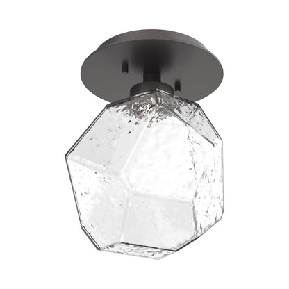 Gem LED Ceiling / Wall Light in Graphite/Clear Blown Glass.