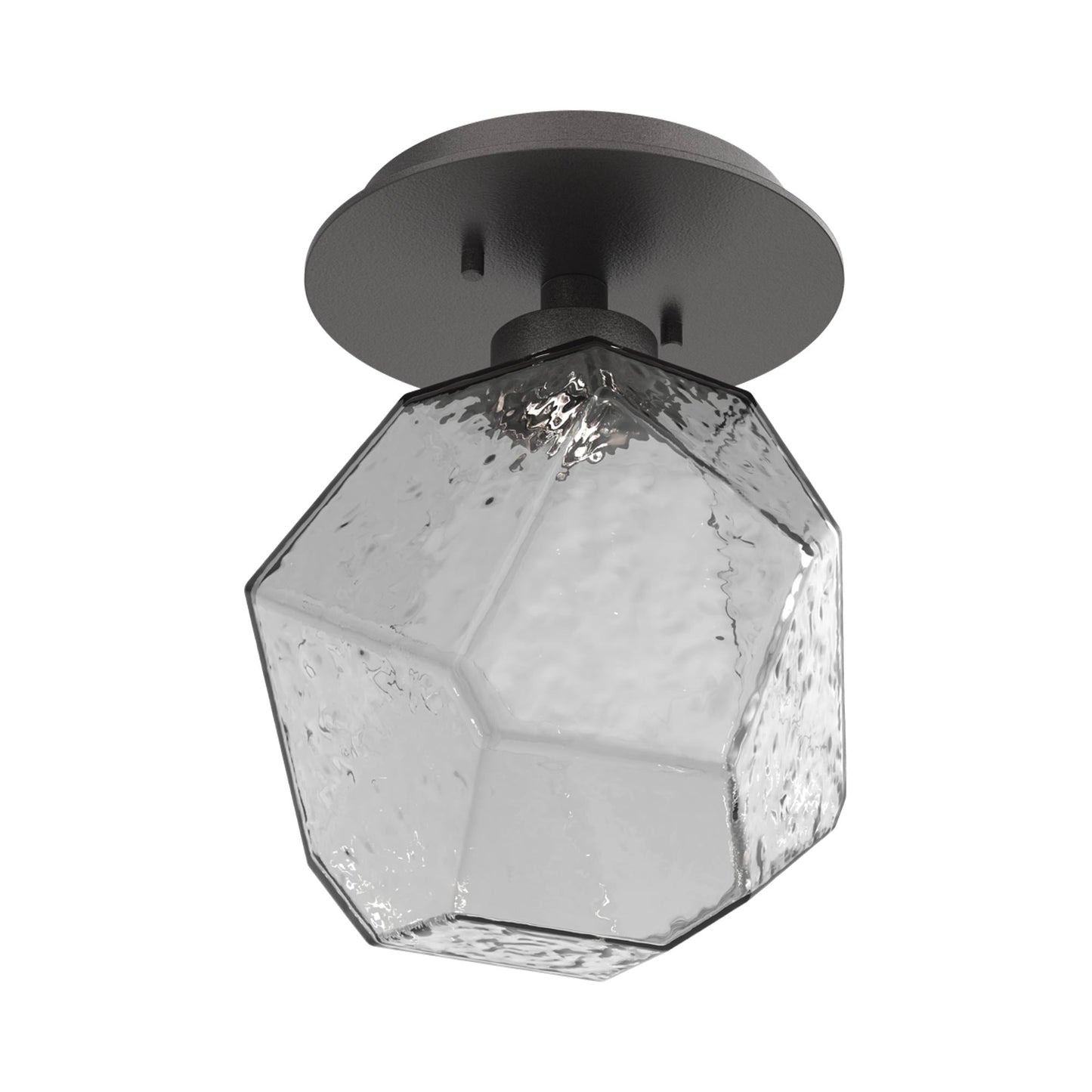 Gem LED Ceiling / Wall Light in Graphite/Smoke Blown Glass.