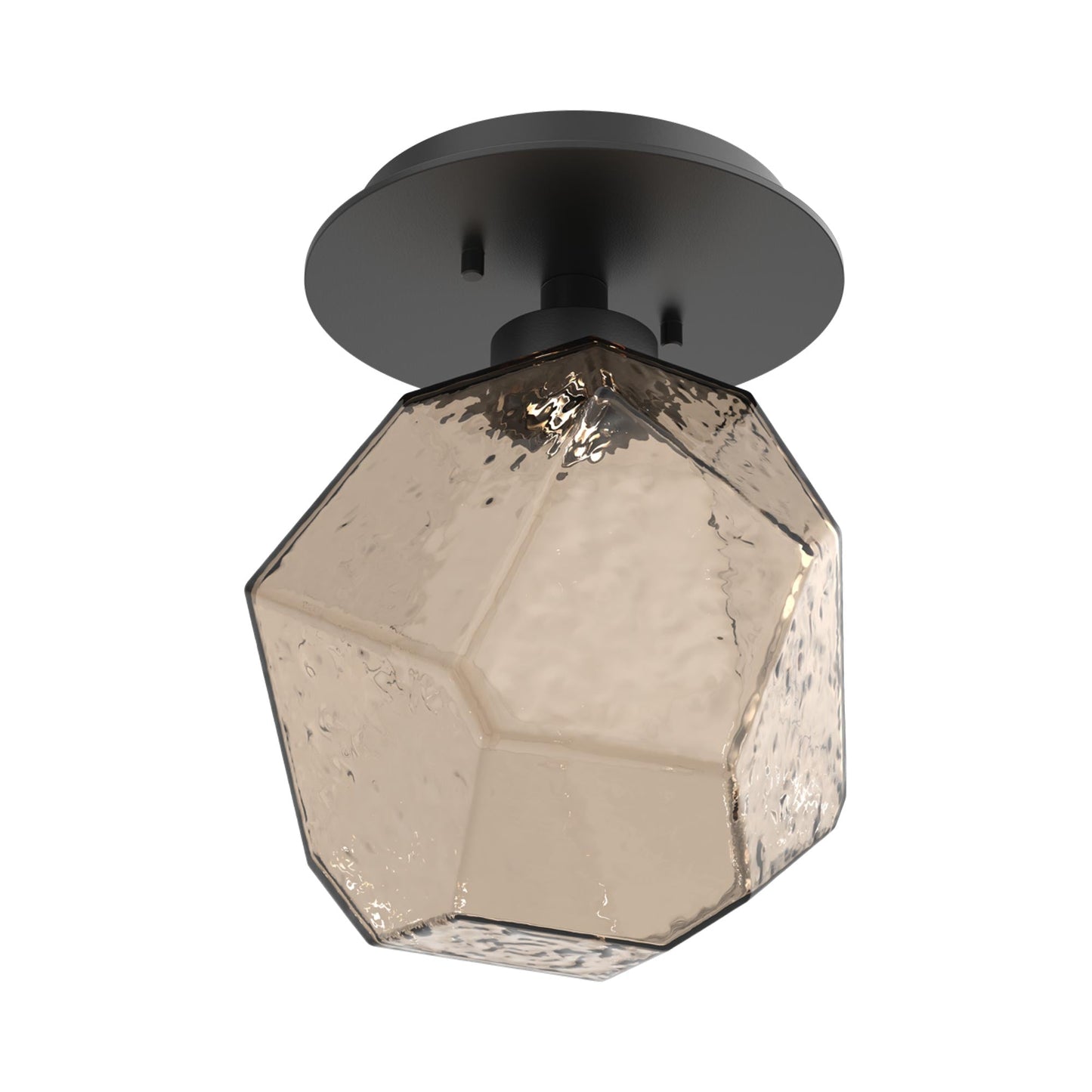 Gem LED Ceiling / Wall Light in Matte Black/Bronze Blown Glass.