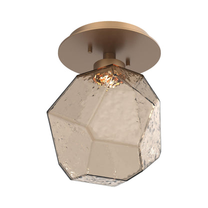 Gem LED Ceiling / Wall Light in Novel Brass/Bronze Blown Glass.