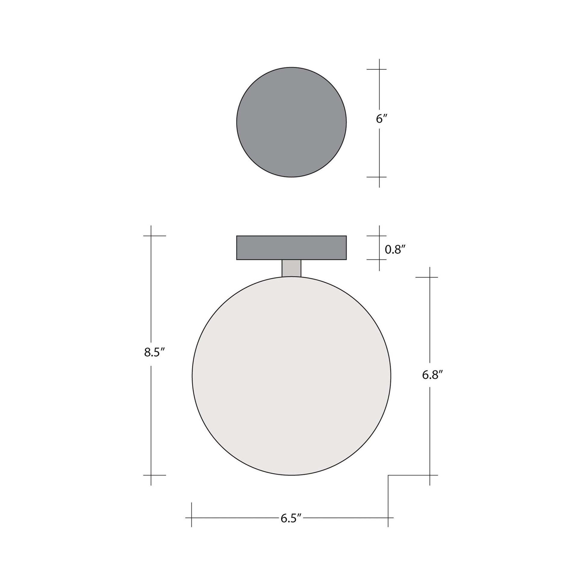 Gem LED Ceiling / Wall Light - line drawing.