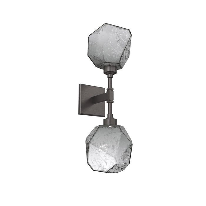 Gem LED Double Wall Light in Graphite/Smoke Blown Glass.