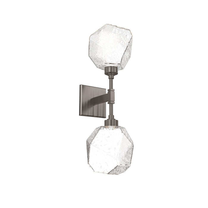 Gem LED Double Wall Light in Gunmetal/Translucent/Clear Blown Glass.
