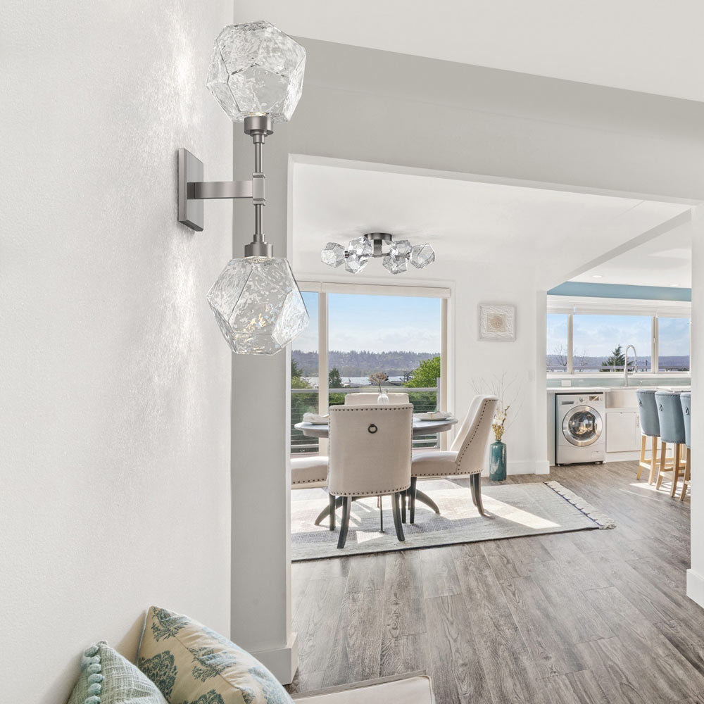 Gem LED Double Wall Light in living room.