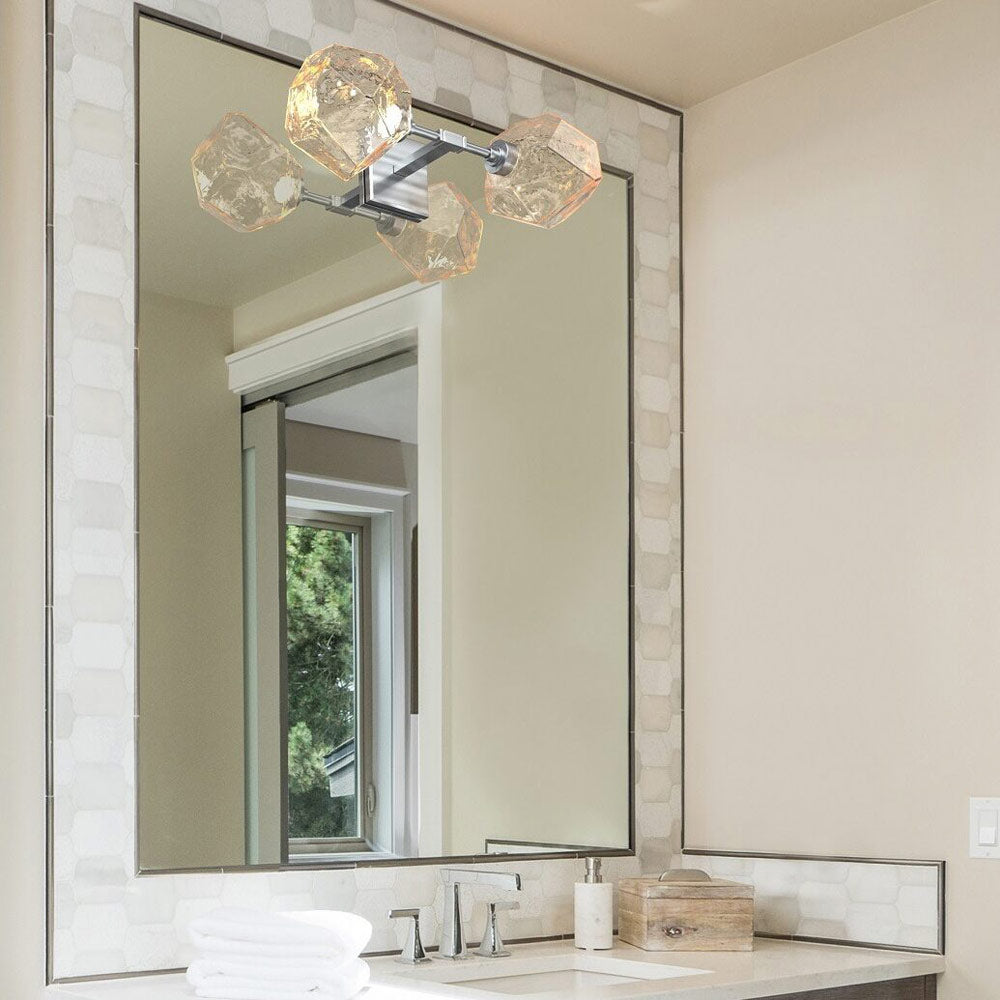 Gem LED Double Wall Light in bathroom.