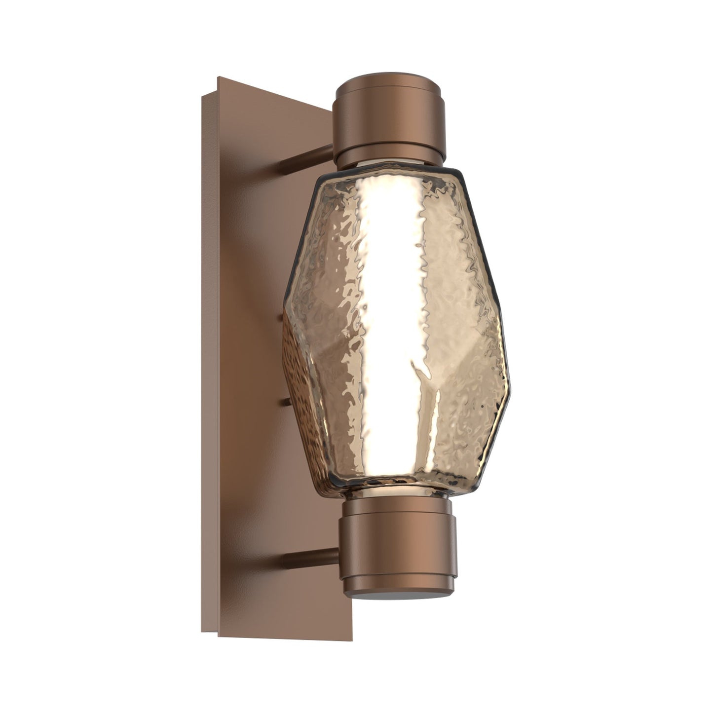 Gem Mandrel Single LED Wall Light in Burnished Bronze/Bronze Blown Glass.