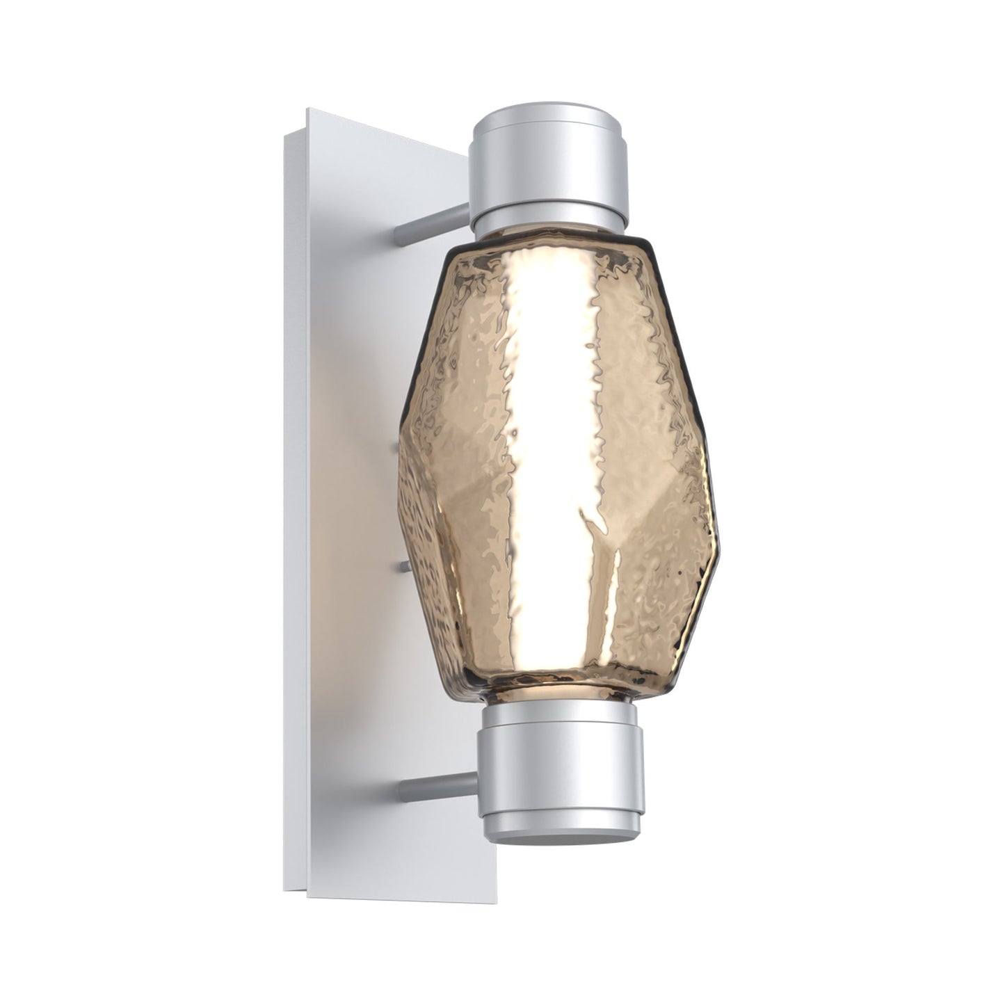 Gem Mandrel Single LED Wall Light in Classic Silver/Bronze Blown Glass.