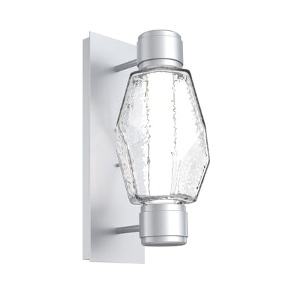 Gem Mandrel Single LED Wall Light in Classic Silver/Clear Blown Glass.
