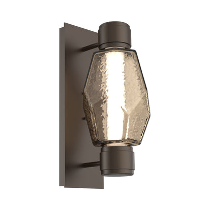 Gem Mandrel Single LED Wall Light in Flat Bronze/Bronze Blown Glass.