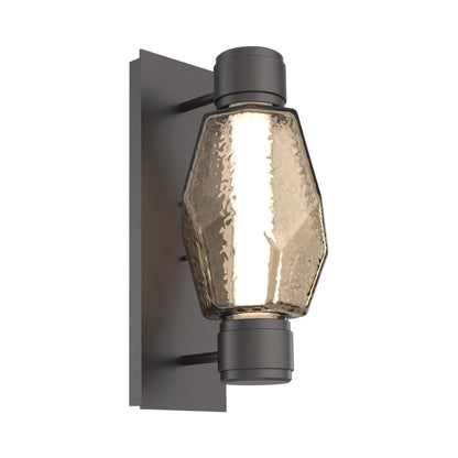 Gem Mandrel Single LED Wall Light in Graphite/Bronze Blown Glass.
