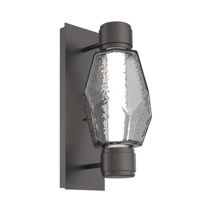 Gem Mandrel Single LED Wall Light in Graphite/Smoke Blown Glass.