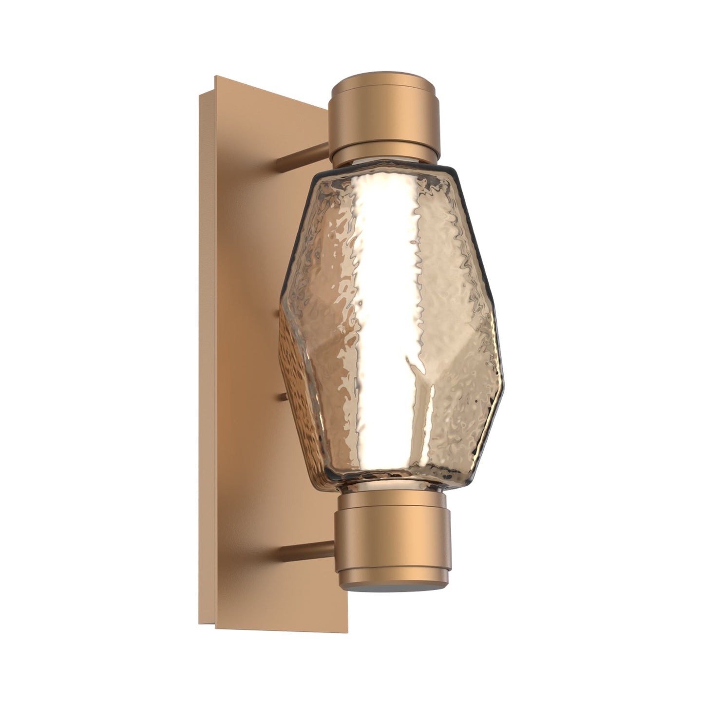 Gem Mandrel Single LED Wall Light in Novel Brass/Bronze Blown Glass.