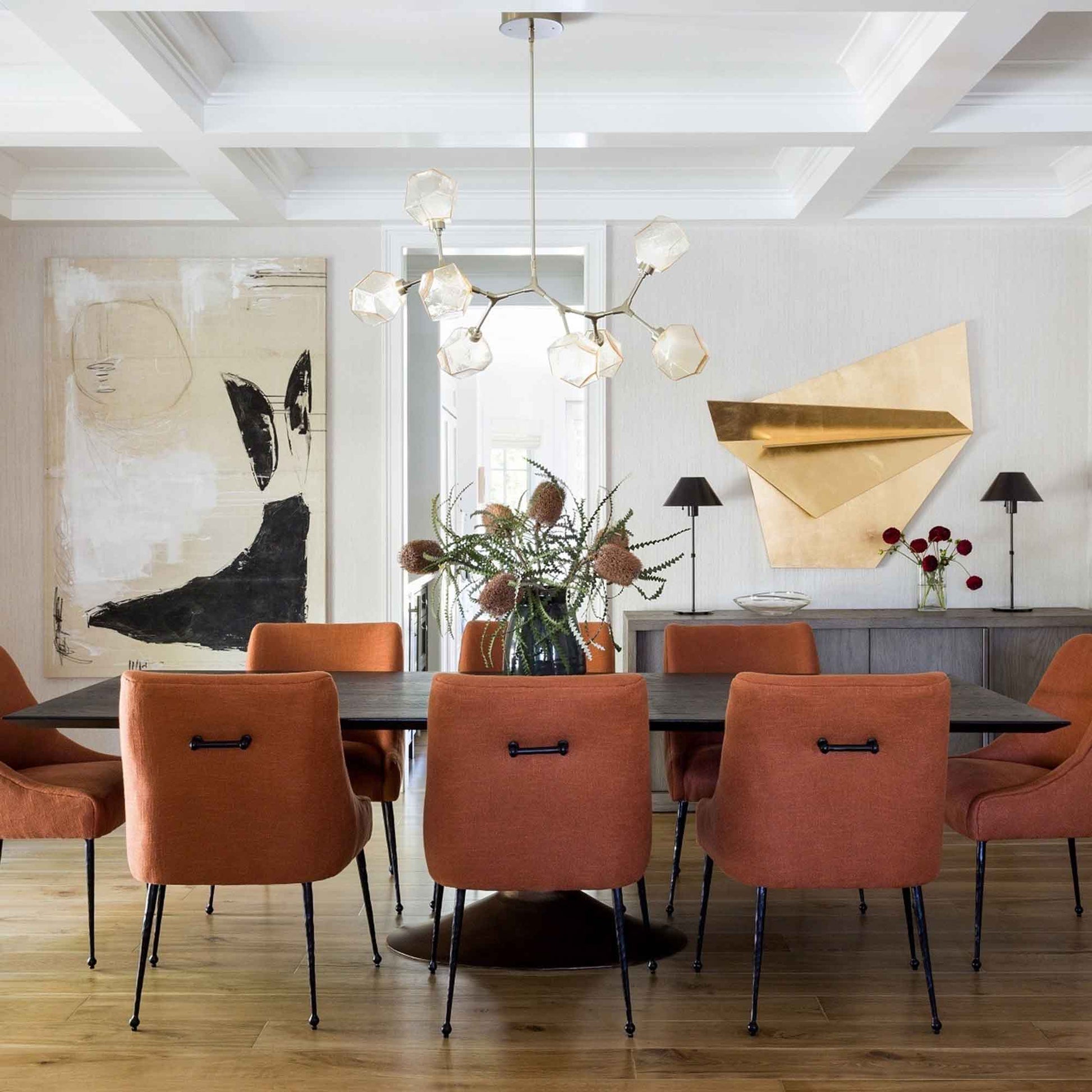 Gem Modern Branch LED Pendant Light in dining room.