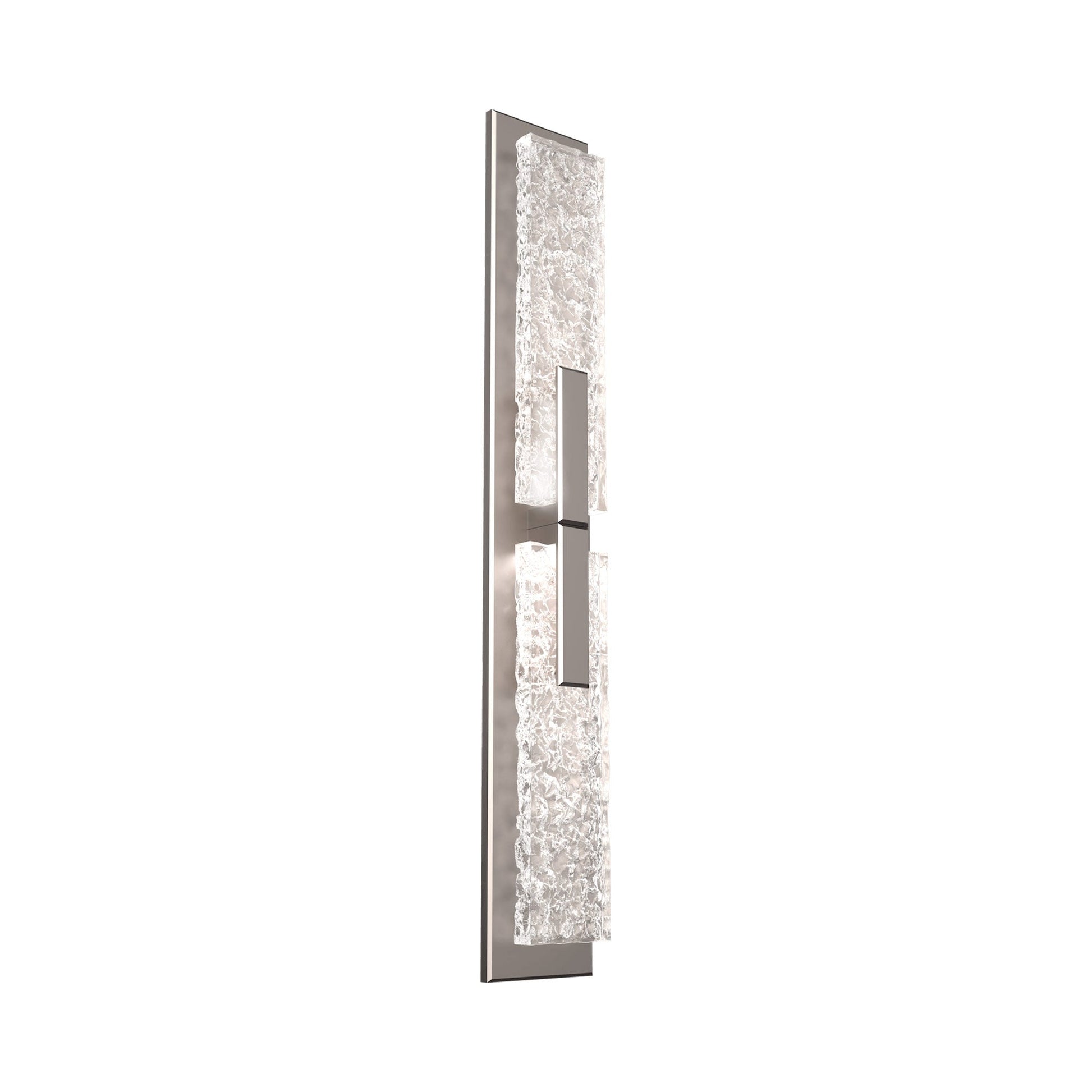 Glacier Double LED Wall Light in Beige Silver.
