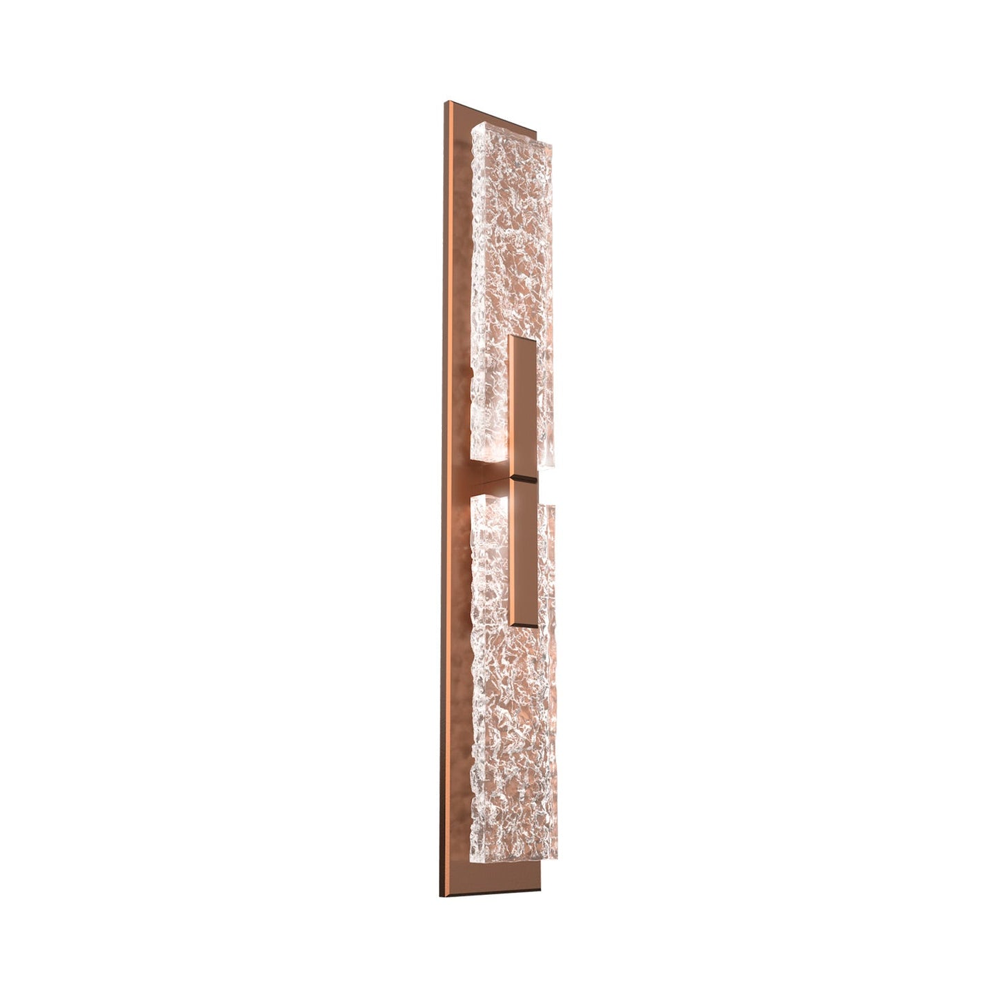 Glacier Double LED Wall Light in Burnished Bronze.