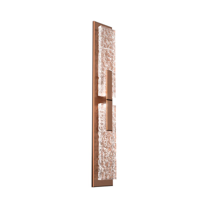 Glacier Double LED Wall Light in Burnished Bronze.