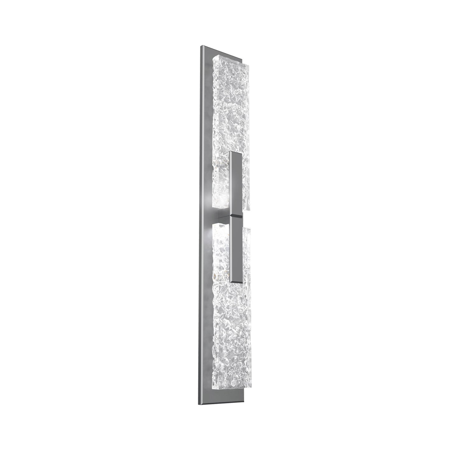 Glacier Double LED Wall Light in Classic Silver.