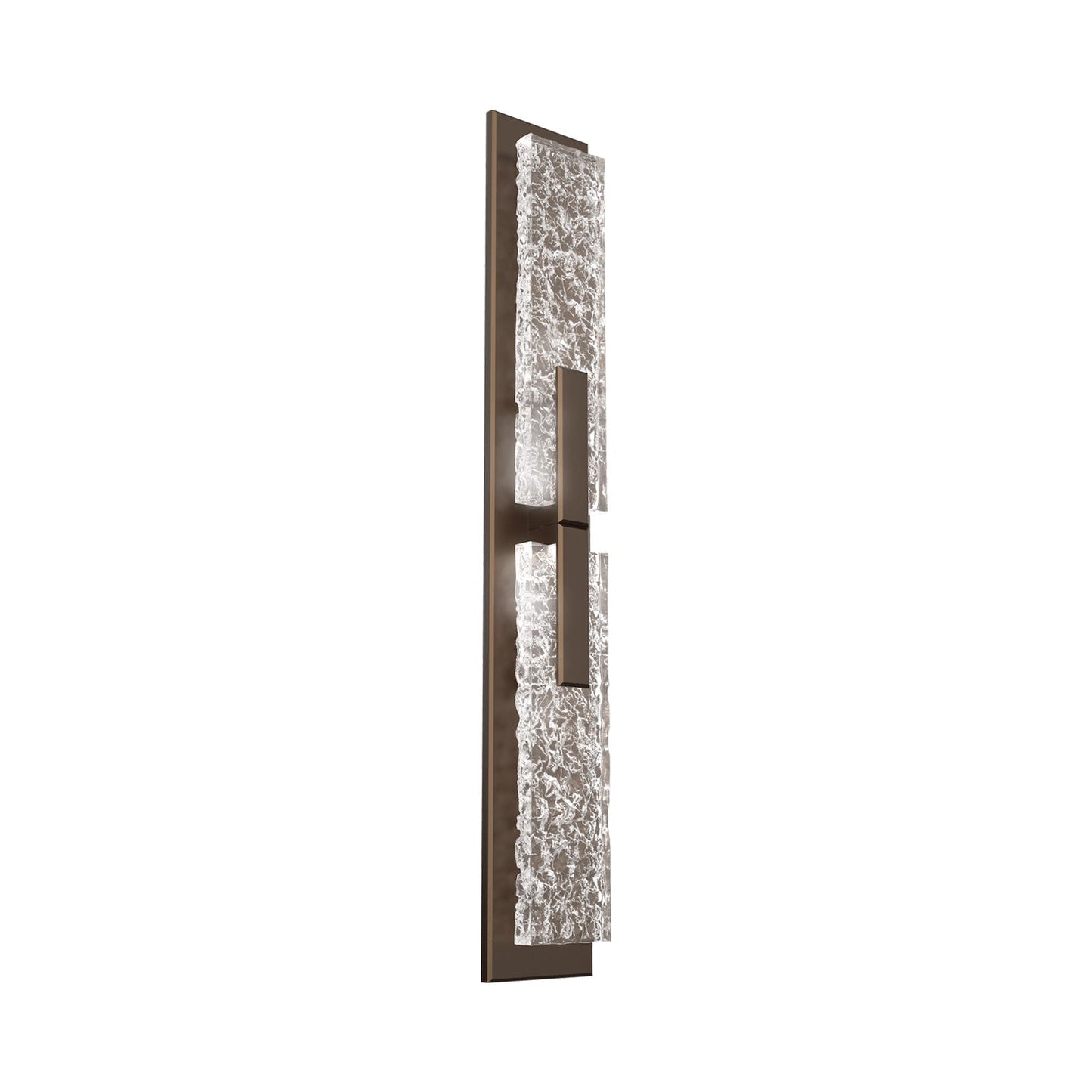 Glacier Double LED Wall Light in Flat Bronze.