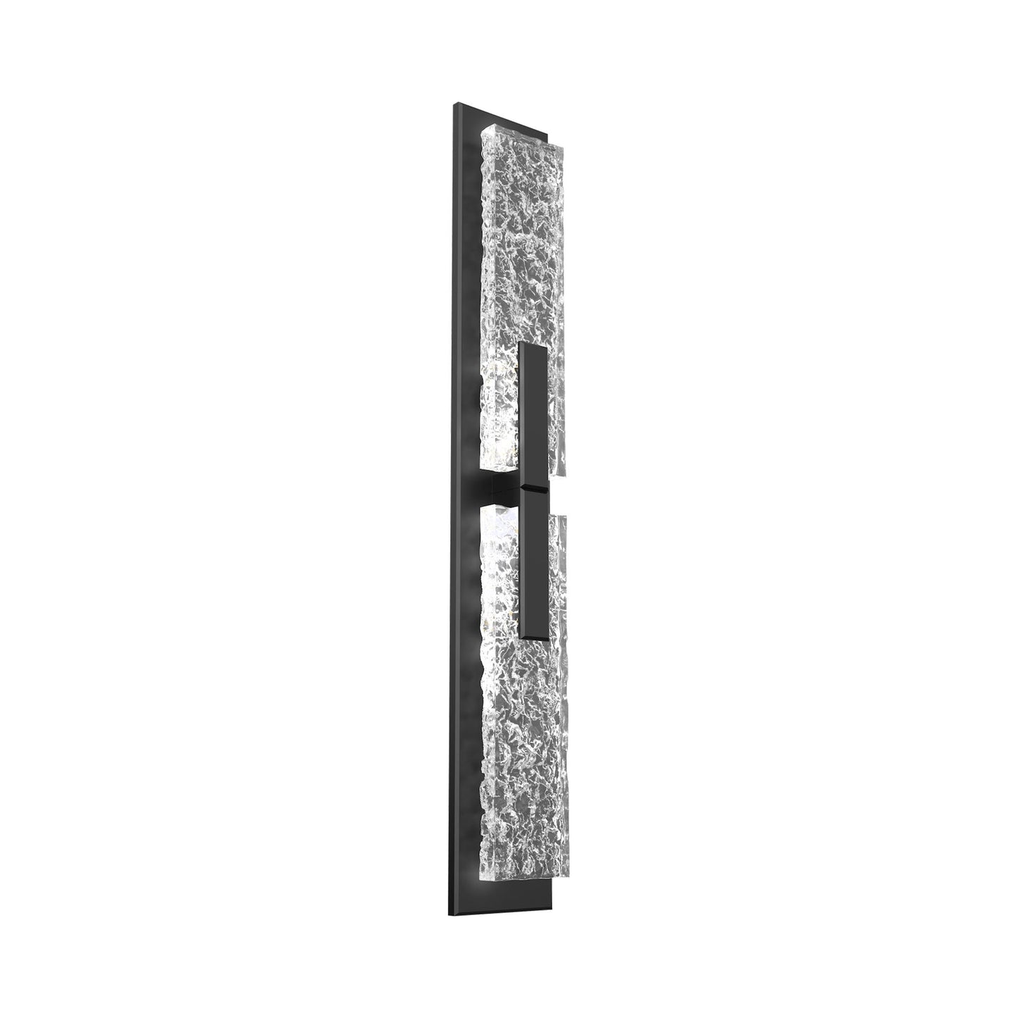 Glacier Double LED Wall Light in Matte Black.