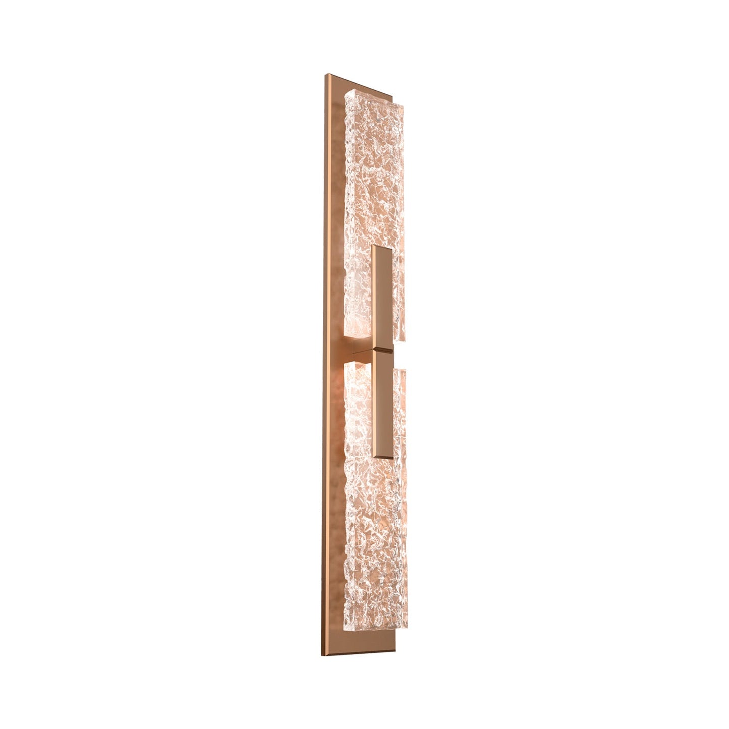 Glacier Double LED Wall Light in Novel Brass.