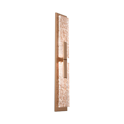 Glacier Double LED Wall Light in Novel Brass.