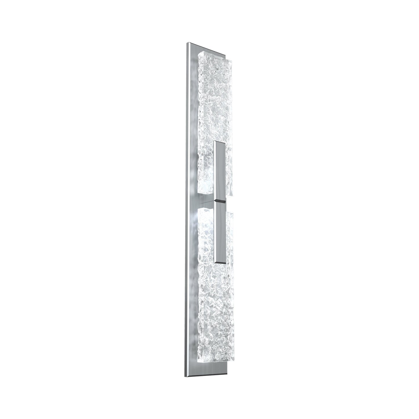Glacier Double LED Wall Light in Satin Nickel.