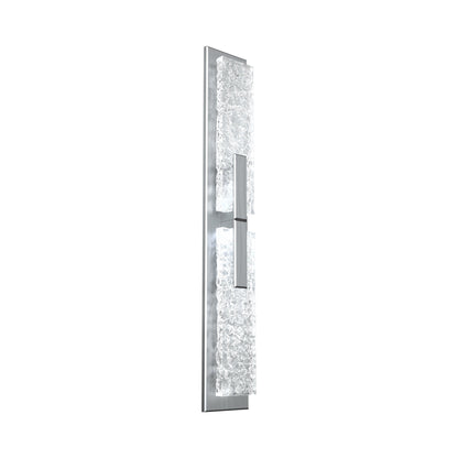 Glacier Double LED Wall Light in Satin Nickel.