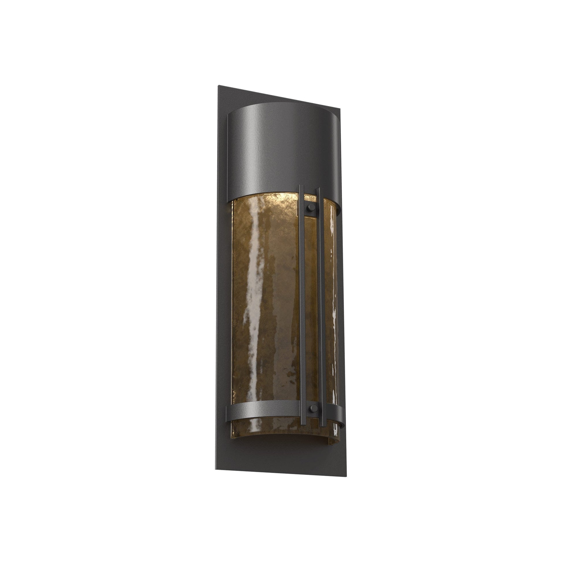 Half Round Outdoor LED Wall Light in Argento Grey/Bronze Granite (19.3-Inch).
