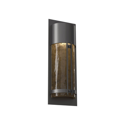 Half Round Outdoor LED Wall Light in Argento Grey/Bronze Granite (19.3-Inch).