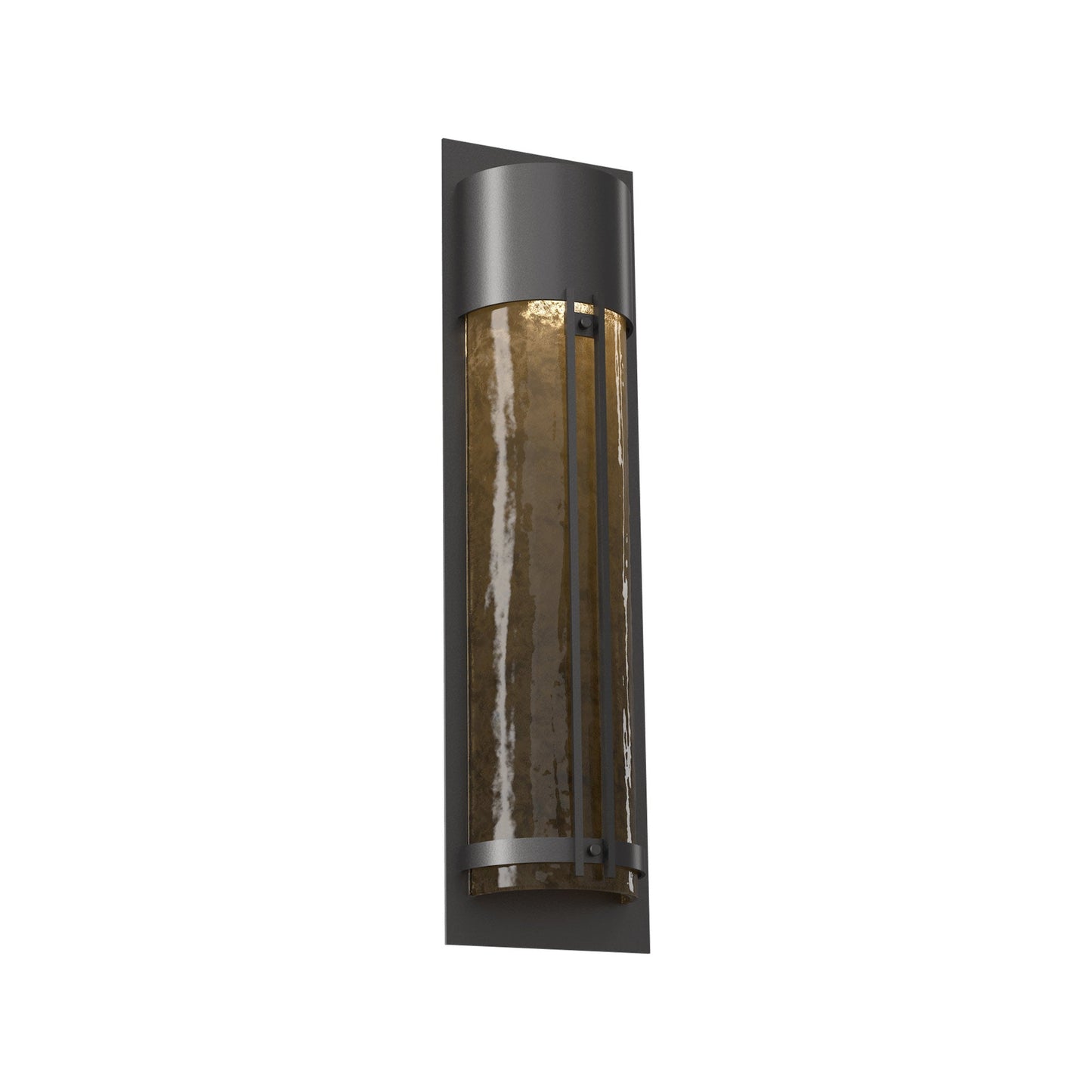 Half Round Outdoor LED Wall Light in Argento Grey/Bronze Granite (26.3-Inch).