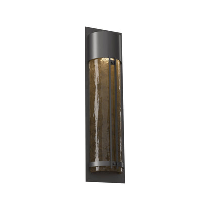 Half Round Outdoor LED Wall Light in Argento Grey/Bronze Granite (26.3-Inch).