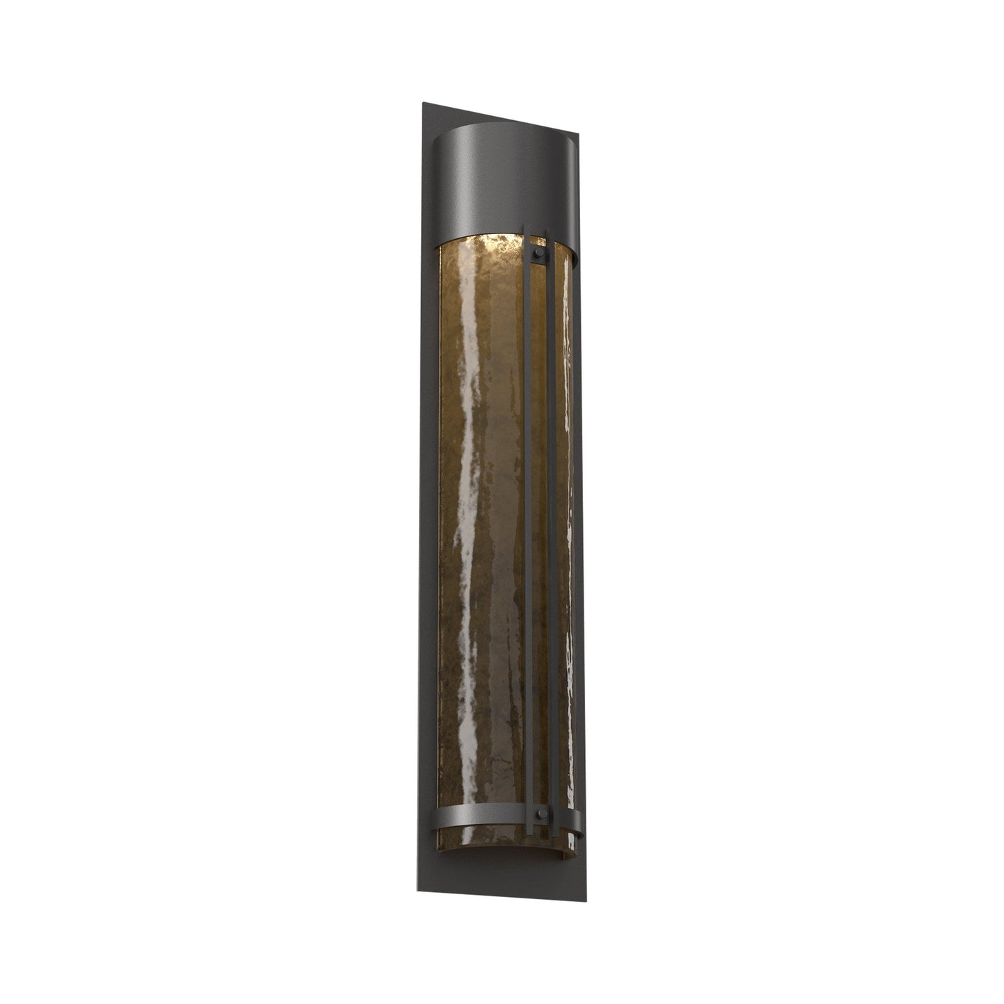 Half Round Outdoor LED Wall Light in Argento Grey/Bronze Granite (31.3-Inch).