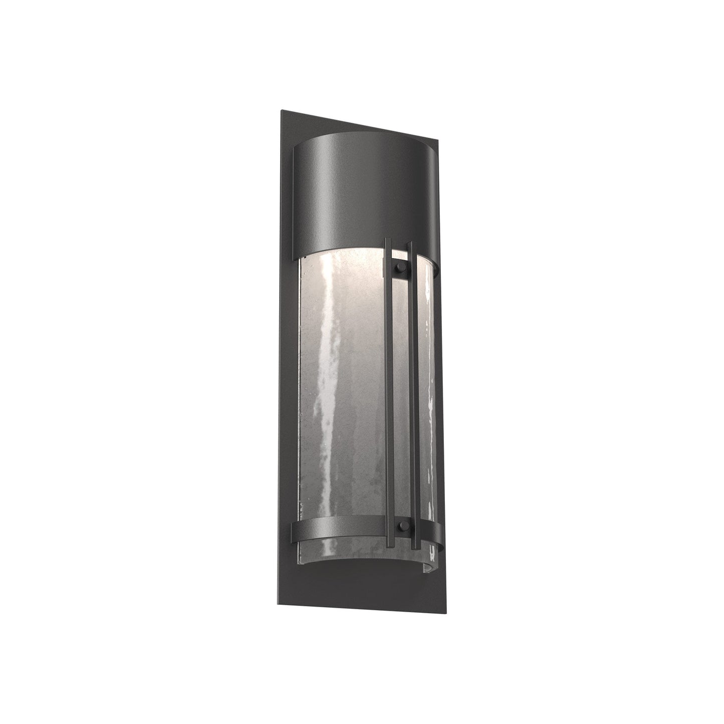 Half Round Outdoor LED Wall Light in Argento Grey/Frosted Granite (19.3-Inch).