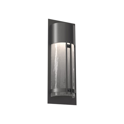 Half Round Outdoor LED Wall Light in Argento Grey/Frosted Granite (19.3-Inch).
