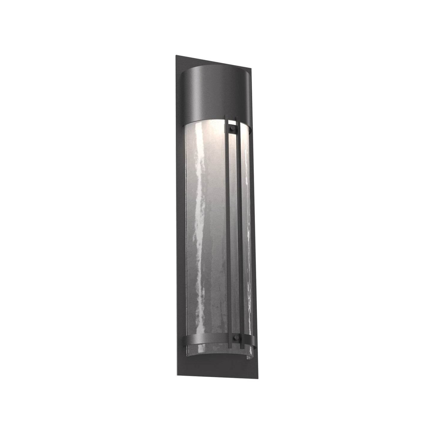 Half Round Outdoor LED Wall Light in Argento Grey/Frosted Granite (26.3-Inch).