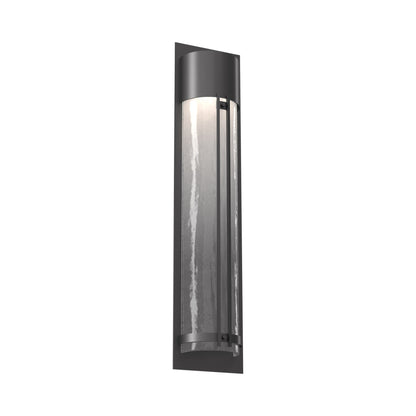 Half Round Outdoor LED Wall Light in Argento Grey/Frosted Granite (31.3-Inch).