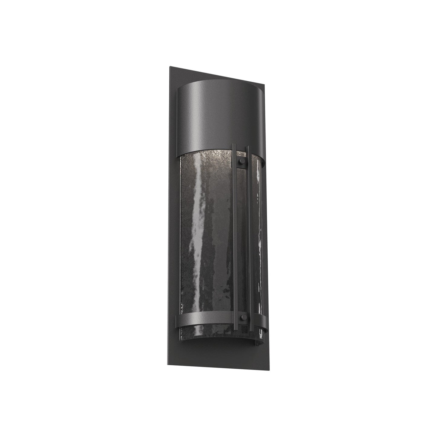 Half Round Outdoor LED Wall Light in Argento Grey/Smoke Granite (19.3-Inch).