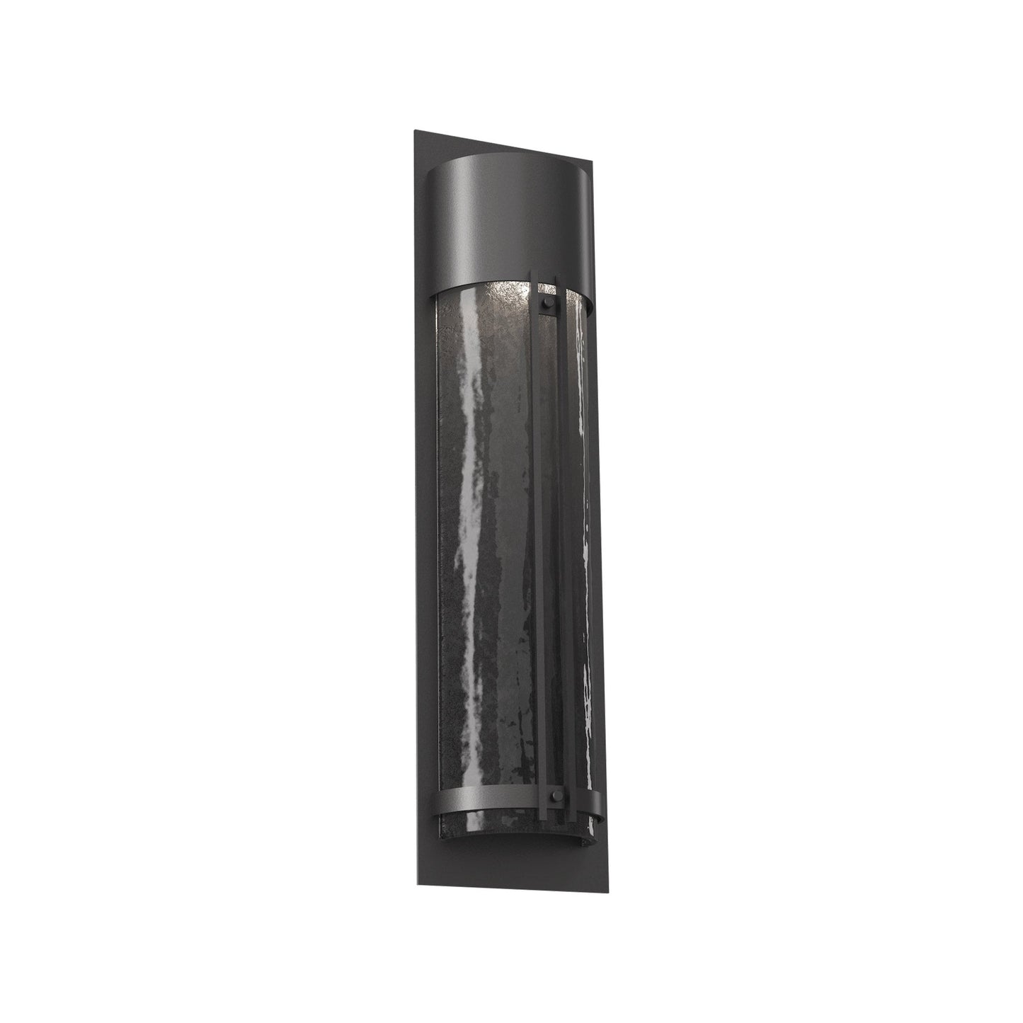 Half Round Outdoor LED Wall Light in Argento Grey/Smoke Granite (26.3-Inch).